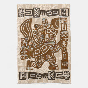 Aztec Eagle Warrior Tribal Alte Kunst Geschirrtuch