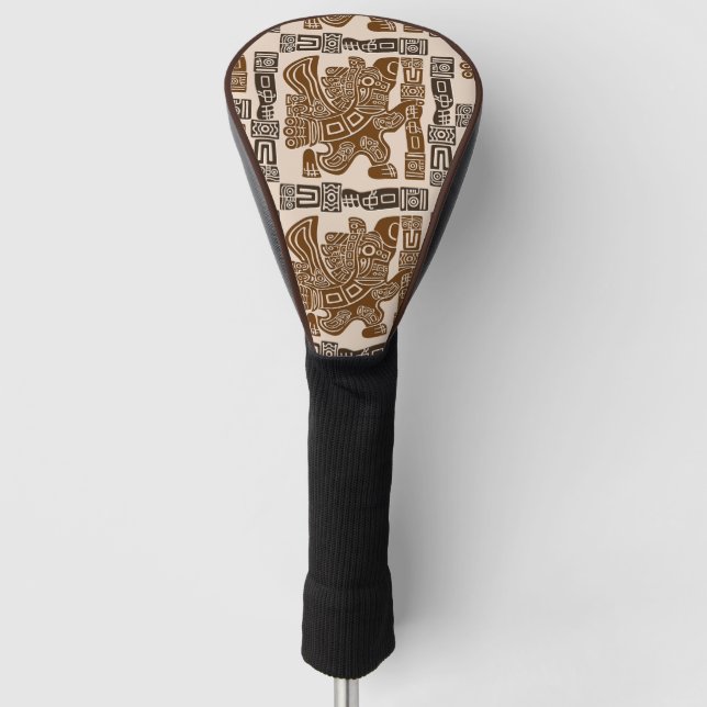 Aztec Eagle Warrior Tribal Alte Kunst Golf Headcover (Vorderseite)