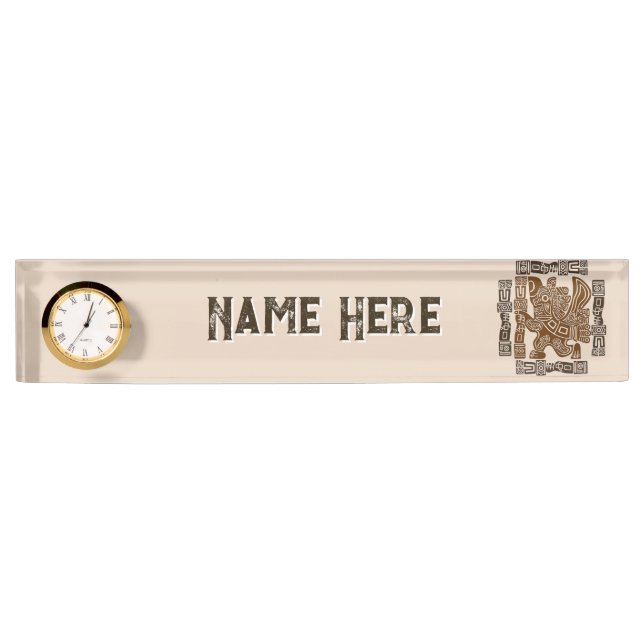 Aztec Eagle Warrior Tribal Alte Kunst Namensplakette (Vorderseite)