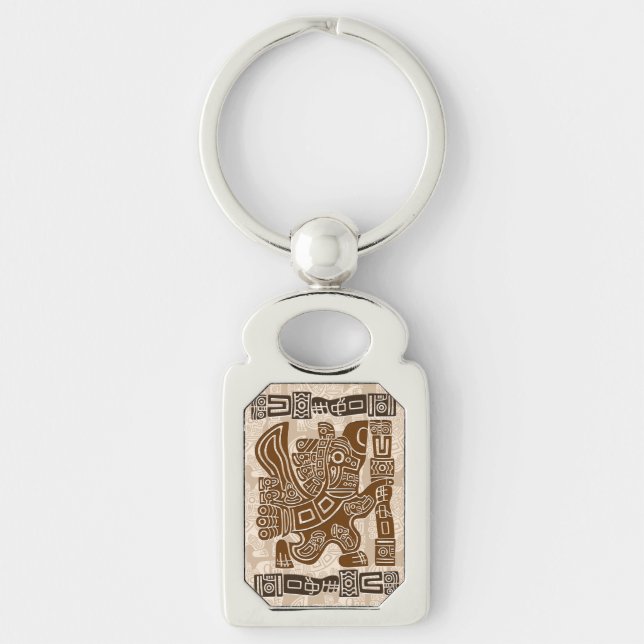 Aztec Eagle Warrior Tribal Alte Kunst Schlüsselanhänger (Vorderseite)