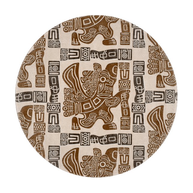 Aztec Eagle Warrior Tribal Alte Kunst Schneidebrett (Vorderseite)