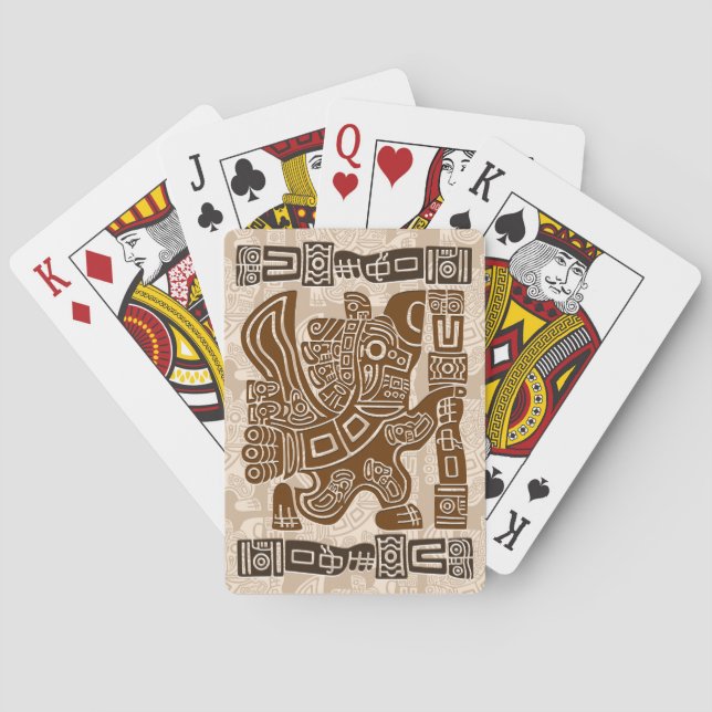 Aztec Eagle Warrior Tribal Alte Kunst Spielkarten (Rückseite)