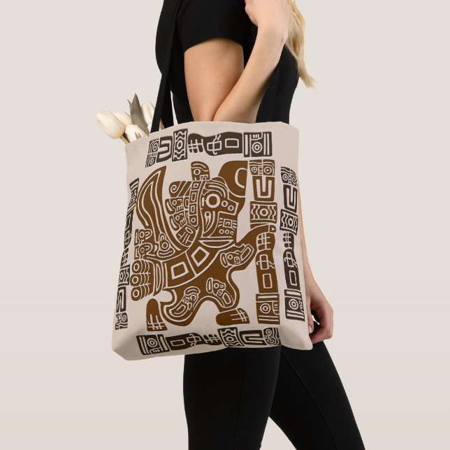 Aztec Eagle Warrior Tribal Alte Kunst Tasche (Von Nahem)
