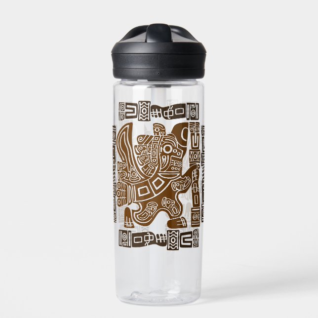 Aztec Eagle Warrior Tribal Alte Kunst Trinkflasche (Vorderseite)
