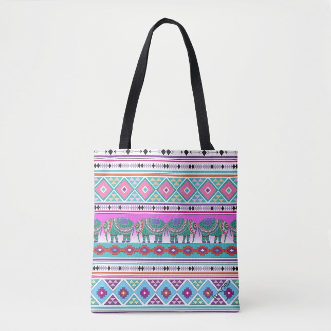 Aztec Elephants Stammmuster, Cool Tasche (Vorderseite)