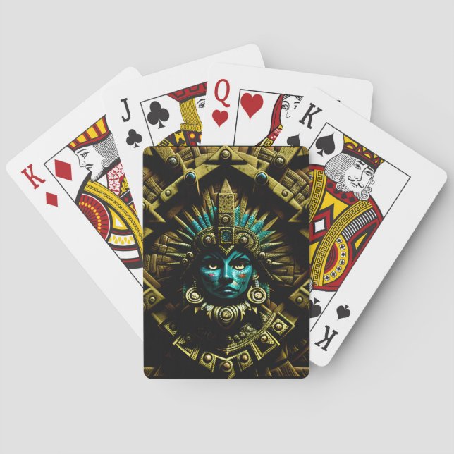 Aztec-Entwurfsmuster Zwei Spielkarten (Rückseite)