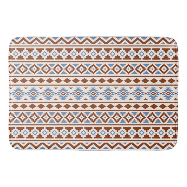 Aztec Essence Horizontal Ptn II rostblaue Creme Badematte (Vorderseite)