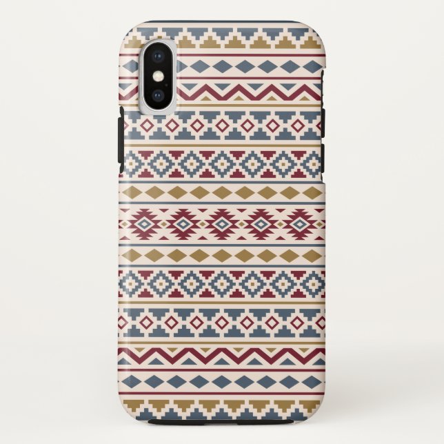 Aztec Essence II Ptn Red Blue Gold Creme Case-Mate iPhone Hülle (Rückseite)