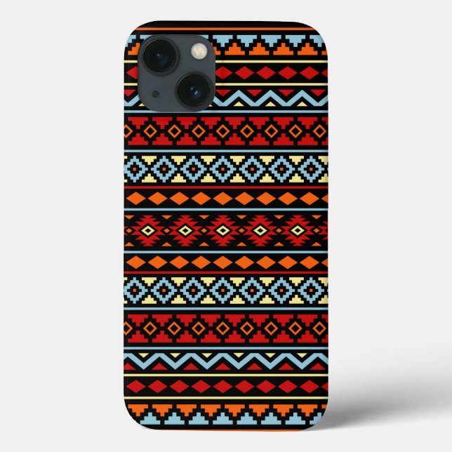Aztec Essence II Ptn Red Blue Orange Yellow Blk Case-Mate iPhone Hülle (Rückseite)