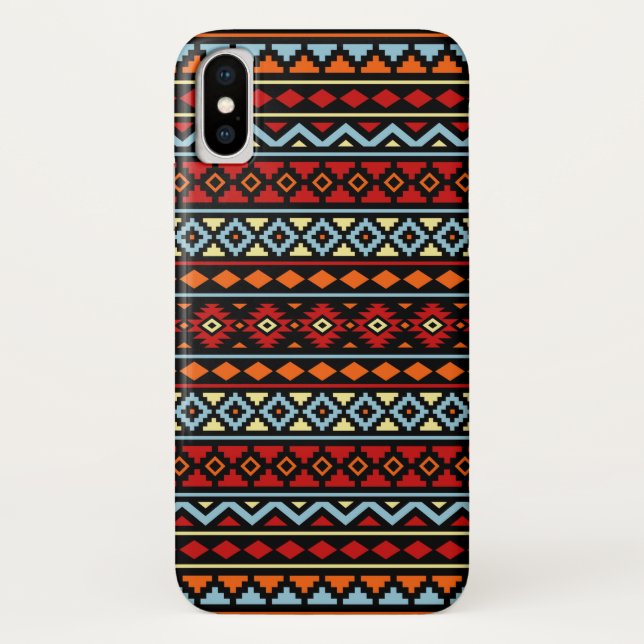 Aztec Essence II Ptn Red Blue Orange Yellow Blk Case-Mate iPhone Hülle (Rückseite)