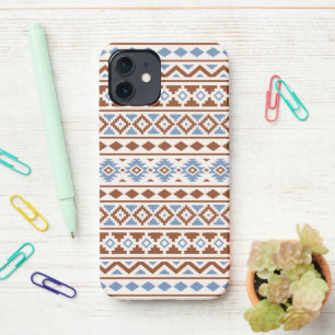 Aztec Essence Muster II Rust Blue Creme iPhone 12 Hülle