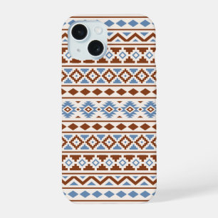Aztec Essence Muster II Rust Blue Creme iPhone 15 Hülle