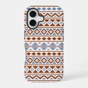 Aztec Essence Muster II Rust Blue Creme iPhone 16 Hülle