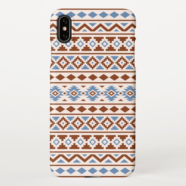 Aztec Essence Muster II Rust Blue Creme iPhone Hülle (Rückseite)