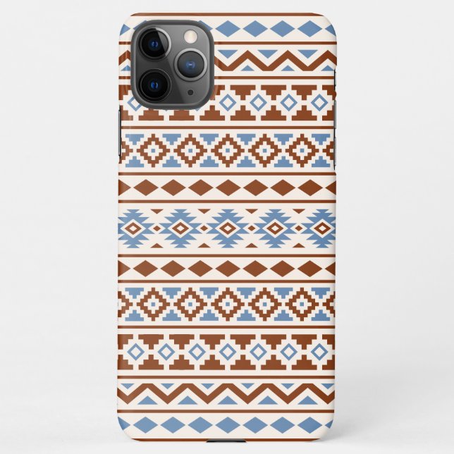 Aztec Essence Muster II Rust Blue Creme iPhone Hülle (Rückseite)