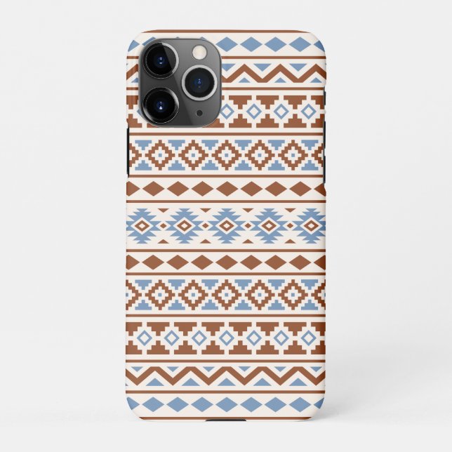 Aztec Essence Muster II Rust Blue Creme iPhone Hülle (Rückseite)