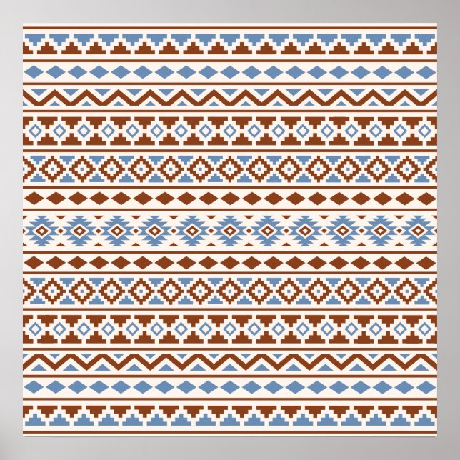 Aztec Essence Muster II Rust Blue Creme Poster (Vorne)
