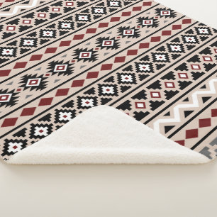 Aztec Essence Muster II Schwarz-weiß Red Gray Sherpadecke