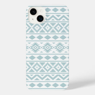 Aztec Essence Ptn III Duck Egg Blue auf Weiß iPhone 14 Plus Hülle