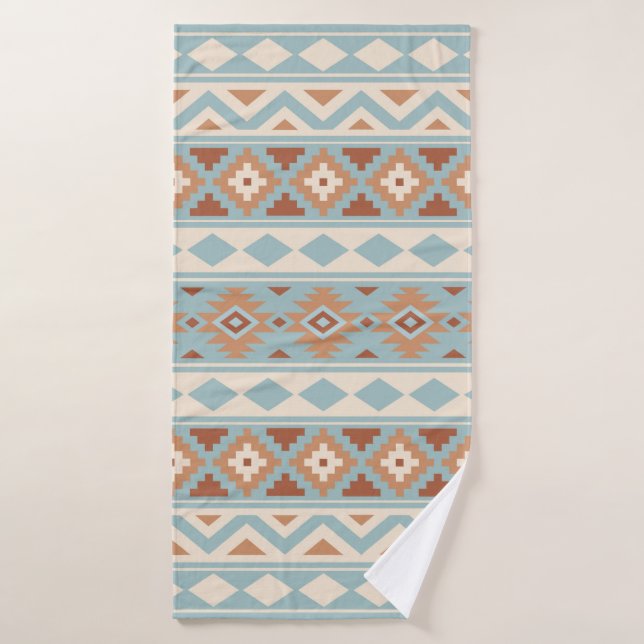 Aztec Essence Ptn IIIb Blue Cream Terracottas Badehandtuch (Badehandtuch)