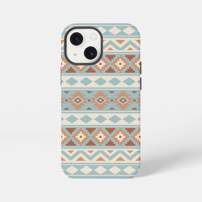 Aztec Essence Ptn IIIb Blue Cream Terracottas iPhone 13 Mini Hülle (Rückseite)
