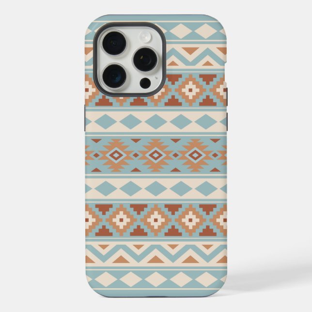 Aztec Essence Ptn IIIb Blue Cream Terracottas iPhone 15 Pro Max Hülle (Rückseite)