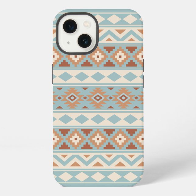 Aztec Essence Ptn IIIb Blue Cream Terracottas iPhone Hülle (Rückseite)