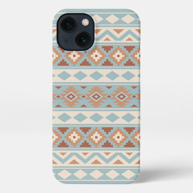 Aztec Essence Ptn IIIb Blue Cream Terracottas iPhone Hülle (Rückseite)