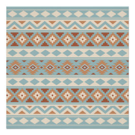 Aztec Essence Ptn IIIb Blue Cream Terracottas Poster