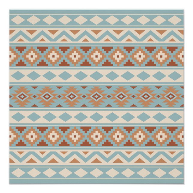 Aztec Essence Ptn IIIb Blue Cream Terracottas Poster (Vorderseite)