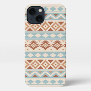 Aztec Essence Ptn IIIb Blue Terracottas Creme iPhone Hülle