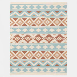 Aztec Essence Ptn IIIb Cream Blue Terracottas Fleecedecke