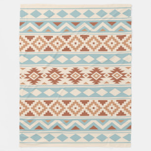 Aztec Essence Ptn IIIb Cream Blue Terracottas Fleecedecke