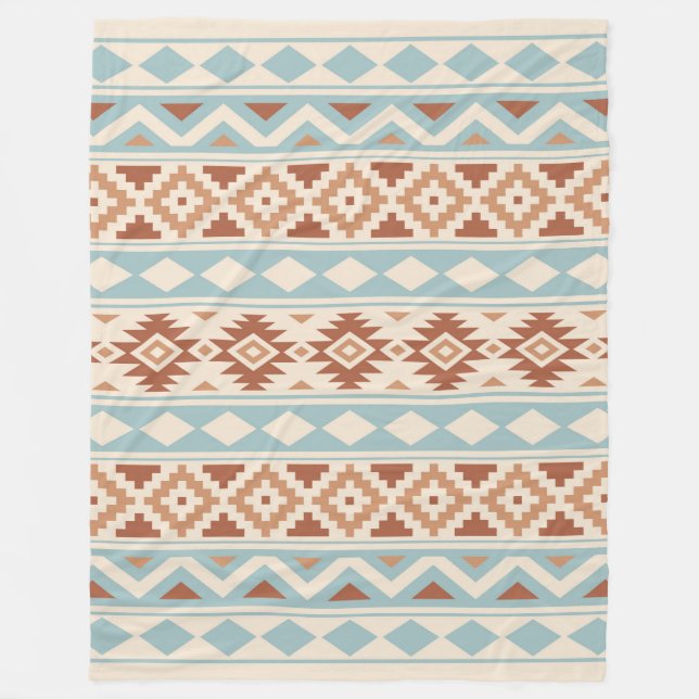 Aztec Essence Ptn IIIb Cream Blue Terracottas Fleecedecke (Vorderseite)