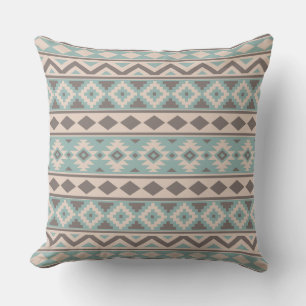 Aztec Essence Ptn IIIb Taupe Aquamarine Creme Kissen