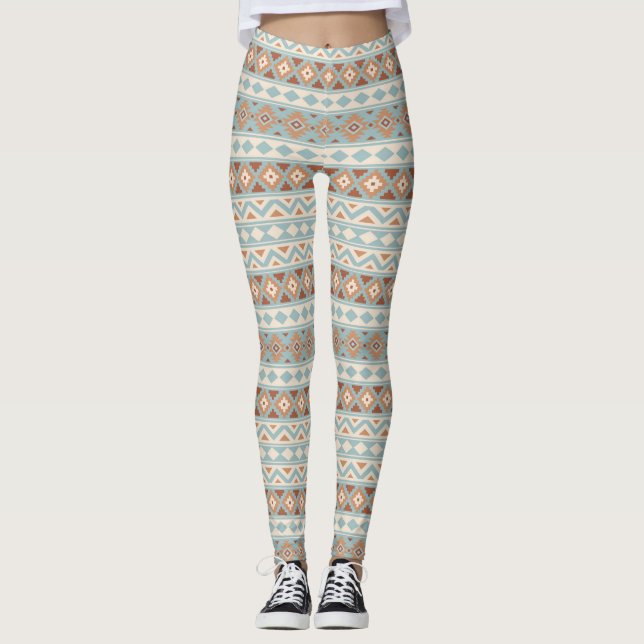 Aztec Essence Rpt Ptn IIIb Blue Cream Terracottas Leggings (Vorderseite)