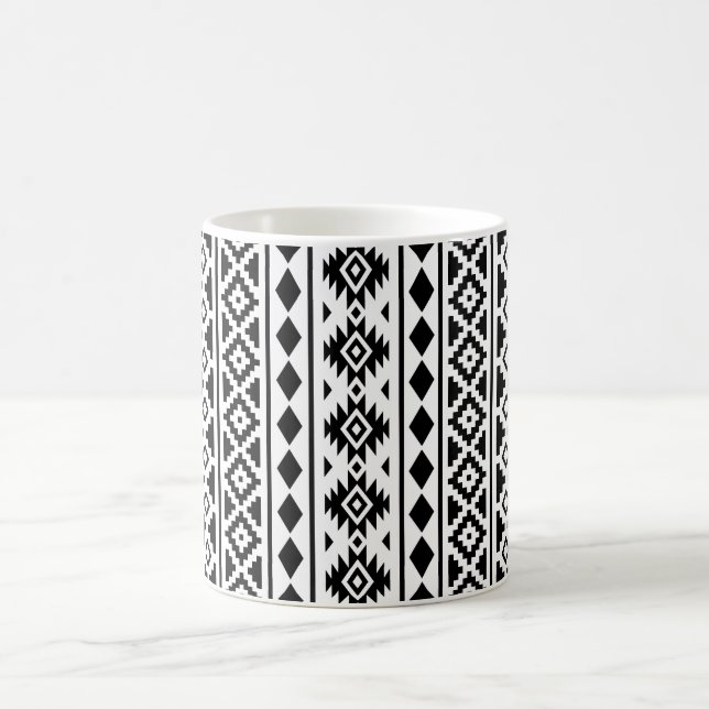 Aztec Essence Vertical Ptn II Black on White Kaffeetasse (Mittel)