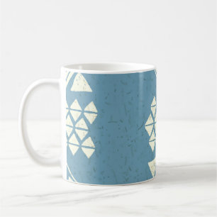 Aztec Ethnic: Blue Geometric Seamless. Kaffeetasse