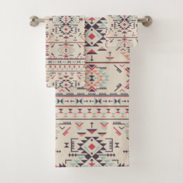 Aztec Ethnic Tribal Pattern Badetuch Set