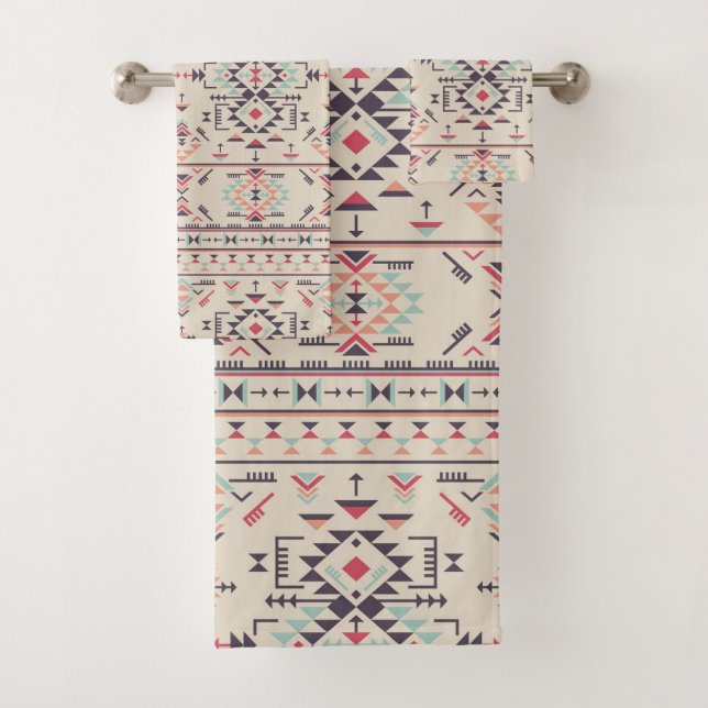 Aztec Ethnic Tribal Pattern Badetuch Set (Insitu)