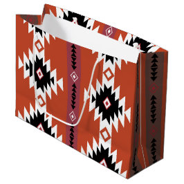 Aztec farbiges geometrisches Muster Große Geschenktüte