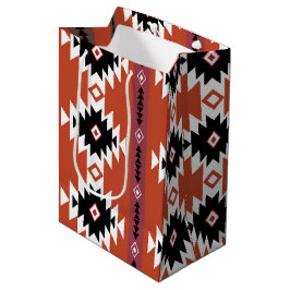 Aztec farbiges geometrisches Muster Mittlere Geschenktüte