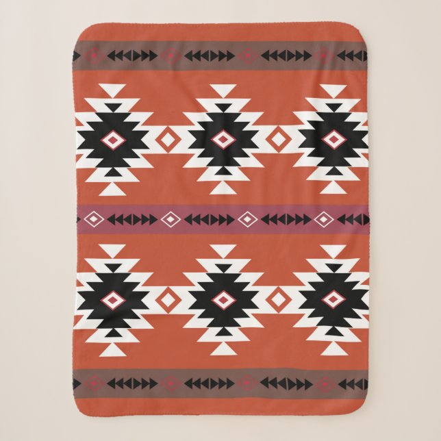 Aztec farbiges geometrisches Muster Sherpadecke (Vorderseite)