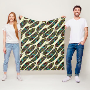 Aztec Feathers Pattern Fleecedecke