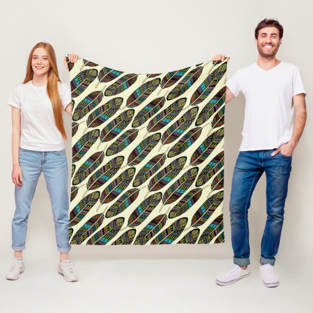 Aztec Feathers Pattern Fleecedecke (Beispiel)