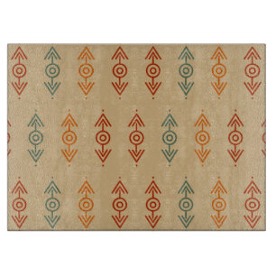 Aztec Geometric Blue und Orange Tribal Southwester Schneidebrett