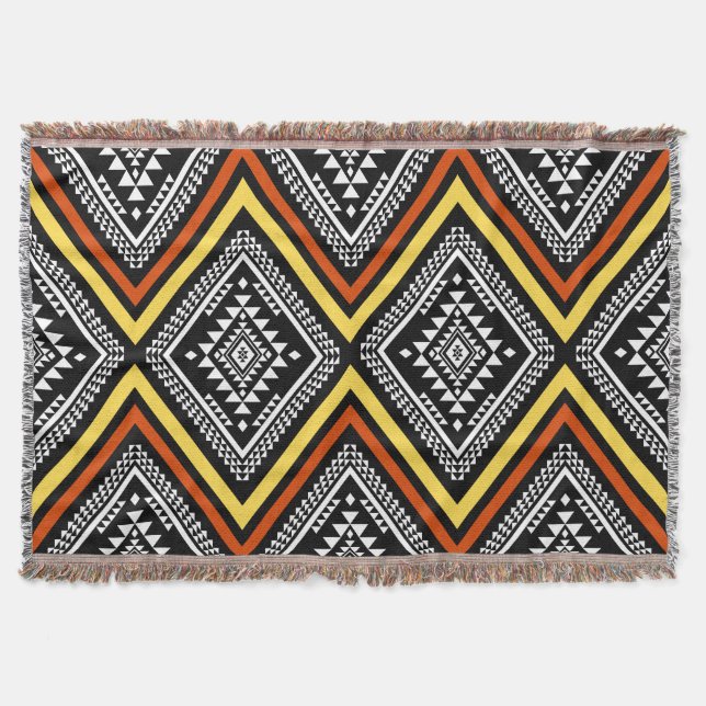Aztec Geometric Boho Throw Blanket Decke (Vorderseite)