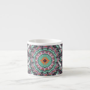 Aztec Geometric: farbiges Zirkelmuster Espressotasse