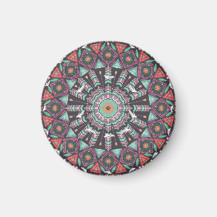 Aztec Geometric: farbiges Zirkelmuster Magnet