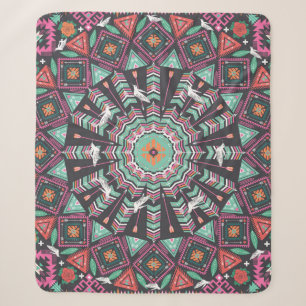 Aztec Geometric: farbiges Zirkelmuster Sherpadecke